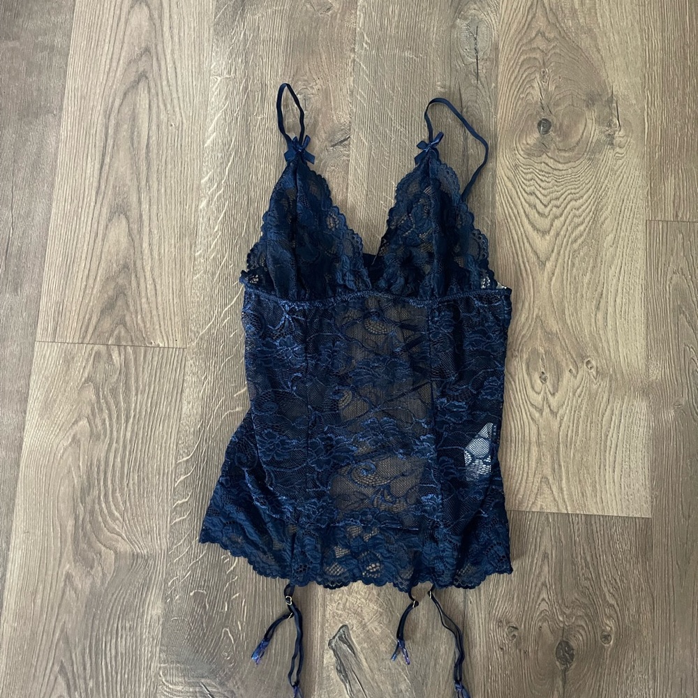 Genhoo navy blue lingerie and underwear